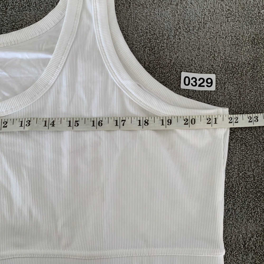 TomboyX White Ribbed Bralette Scoop Neck Bamboo Blend Plus Size 4X - Picture 5 of 5